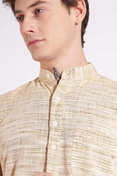 Wheat Color Khadi Cotton Kurta